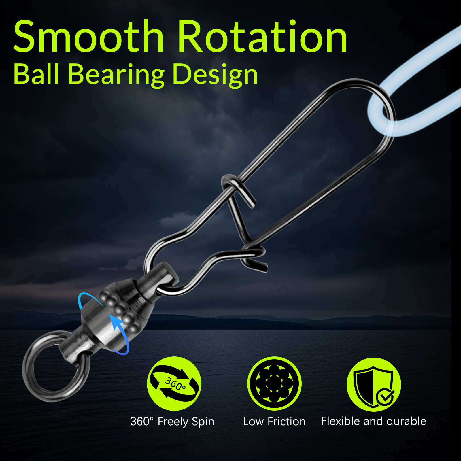 9KM 10PCS Émerillons à rouleme - Baitcasting Reel avis et prix